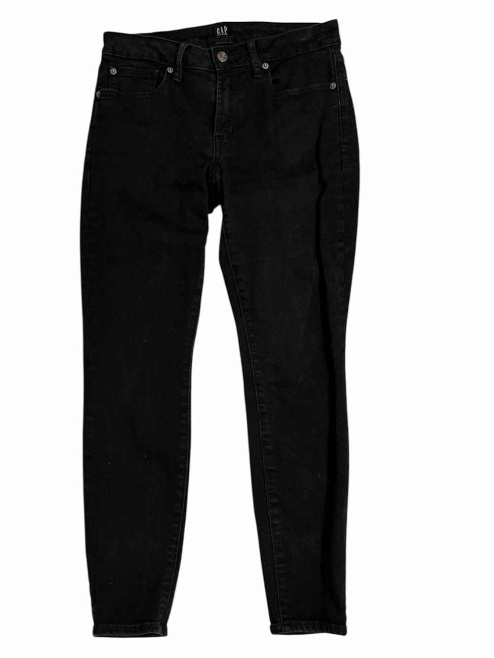 GAP 1969 Womens Black Curvy True Skinny Classic Jeans Size 28 Short